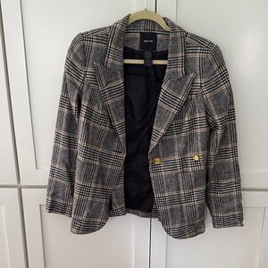 Smythe Women's Checkered Blazer - Black and Tan